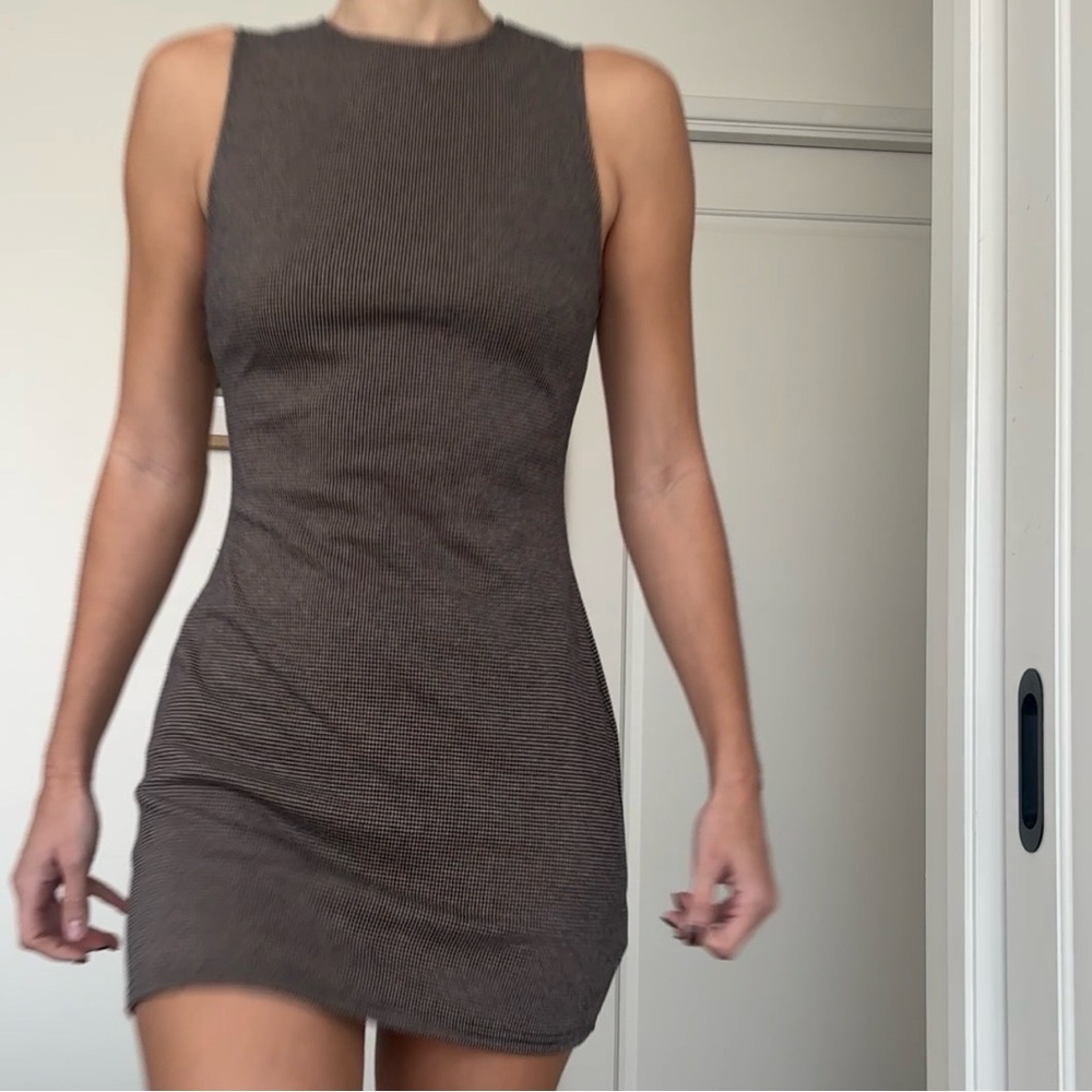 NWT STAUD Brown Mercer Mini Dress - size XS
